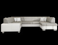 Coltar extensibil dreapta 6 locuri ELTAP, Hv02, Havana, 322x204x72 cm, lemn/poliester, gri/alb