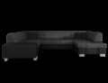 Coltar extensibil dreapta 6 locuri ELTAP, Hv03, Havana, 322x204x72 cm, lemn/poliester, gri inchis/negru