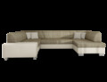 Coltar extensibil dreapta 6 locuri ELTAP, Hv04, Havana, 322x204x72 cm, lemn/poliester, bej inchis/bej deschis
