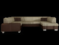 Coltar extensibil dreapta 6 locuri ELTAP, Hv05, Havana, 322x204x72 cm, lemn/poliester, bej inchis/maro