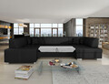 Coltar extensibil dreapta 6 locuri ELTAP, Hv06, Havana, 322x204x72 cm, lemn/poliester, negru