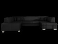 Coltar extensibil dreapta 6 locuri ELTAP, Hv06, Havana, 322x204x72 cm, lemn/poliester, negru