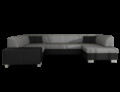 Coltar extensibil dreapta 6 locuri ELTAP, Hv07, Havana, 322x204x72 cm, lemn/poliester, gri inchis/negru