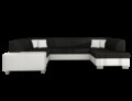 Coltar extensibil dreapta 6 locuri ELTAP, Hv08, Havana, 322x204x72 cm, lemn/poliester, gri antracit/alb