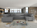 Coltar extensibil dreapta 6 locuri ELTAP, Hv10, Havana, 322x204x72 cm, lemn/poliester, gri inchis