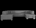 Coltar extensibil dreapta 6 locuri ELTAP, Hv10, Havana, 322x204x72 cm, lemn/poliester, gri inchis