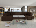 Coltar extensibil dreapta 6 locuri ELTAP, Hv11, Havana, 322x204x72 cm, lemn/poliester, maro