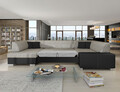 Coltar extensibil stanga 6 locuri ELTAP, Hv12, Havana, 322x204x72 cm, lemn/poliester, gri deschis/negru