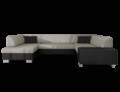 Coltar extensibil stanga 6 locuri ELTAP, Hv12, Havana, 322x204x72 cm, lemn/poliester, gri deschis/negru