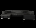 Coltar extensibil stanga 6 locuri ELTAP, Hv14, Havana, 322x204x72 cm, lemn/poliester, gri inchis/negru