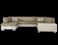 Coltar extensibil stanga 6 locuri ELTAP, Hv15, Havana, 322x204x72 cm, lemn/poliester, bej inchis/bej deschis
