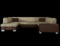 Coltar extensibil stanga 6 locuri ELTAP, Hv16, Havana, 322x204x72 cm, lemn/poliester, bej inchis/maro