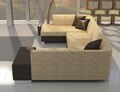 Coltar extensibil stanga 6 locuri ELTAP, Hv16, Havana, 322x204x72 cm, lemn/poliester, bej inchis/maro