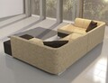 Coltar extensibil stanga 6 locuri ELTAP, Hv16, Havana, 322x204x72 cm, lemn/poliester, bej inchis/maro