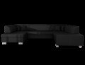 Coltar extensibil stanga 6 locuri ELTAP, Hv17, Havana, 322x204x72 cm, lemn/poliester, negru
