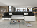 Coltar extensibil stanga 6 locuri ELTAP, Hv19, Havana, 322x204x72 cm, lemn/poliester, gri antracit/alb