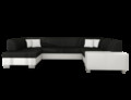 Coltar extensibil stanga 6 locuri ELTAP, Hv19, Havana, 322x204x72 cm, lemn/poliester, gri antracit/alb