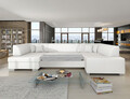 Coltar extensibil stanga 6 locuri ELTAP, Hv20, Havana, 322x204x72 cm, lemn/poliester, alb