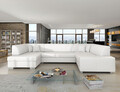 Coltar extensibil stanga 6 locuri ELTAP, Hv20, Havana, 322x204x72 cm, lemn/poliester, alb