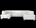 Coltar extensibil stanga 6 locuri ELTAP, Hv20, Havana, 322x204x72 cm, lemn/poliester, alb