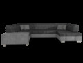 Coltar extensibil dreapta 6 locuri ELTAP, Hv23, Havana, 322x204x72 cm, lemn/poliester, gri inchis/gri