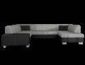 Coltar extensibil dreapta 6 locuri ELTAP, Hv26, Havana, 322x204x72 cm, lemn/poliester, gri/negru