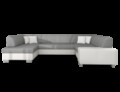 Coltar extensibil stanga 6 locuri ELTAP, Hv37, Havana, 322x204x72 cm, lemn/poliester, gri inchis/alb