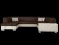 Coltar extensibil stanga 6 locuri ELTAP, Hv38, Havana, 322x204x72 cm, lemn/poliester, maro/bej deschis