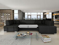 Coltar extensibil dreapta 6 locuri ELTAP, Hv43, Havana, 322x204x72 cm, lemn/poliester, negru