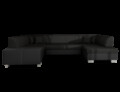 Coltar extensibil dreapta 6 locuri ELTAP, Hv43, Havana, 322x204x72 cm, lemn/poliester, negru