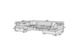 Coltar extensibil dreapta 6 locuri ELTAP, Hv44, Havana, 322x204x72 cm, lemn/poliester, gri deschis