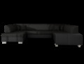 Coltar extensibil stanga 6 locuri ELTAP, Hv45, Havana, 322x204x72 cm, lemn/poliester, negru