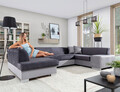 Coltar extensibil stanga 6 locuri ELTAP, Hv47, Havana, 322x204x72 cm, lemn/poliester, gri inchis/gri deschis