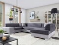 Coltar extensibil dreapta 6 locuri ELTAP, Hv48, Havana, 322x204x72 cm, lemn/poliester, gri inchis/gri deschis