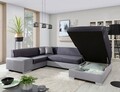 Coltar extensibil dreapta 6 locuri ELTAP, Hv48, Havana, 322x204x72 cm, lemn/poliester, gri inchis/gri deschis