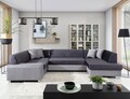 Coltar extensibil dreapta 6 locuri ELTAP, Hv48, Havana, 322x204x72 cm, lemn/poliester, gri inchis/gri deschis
