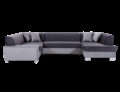 Coltar extensibil dreapta 6 locuri ELTAP, Hv48, Havana, 322x204x72 cm, lemn/poliester, gri inchis/gri deschis