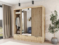 Dulap pentru haine cu oglinda ELTAP, Voodi III, 180x60x204 cm, PAL, stejar