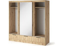 Dulap pentru haine cu oglinda ELTAP, Voodi III, 180x60x204 cm, PAL, stejar