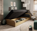 Pat pentru camera copilului, deschidere dreapta, 80x190 cm, ELTAP, RT-BR-04AL, Parys, lemn/poliester, natur/negru