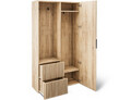 Dulap cu pantofar, cuier si oglinda ELTAP, Vimeiro, 100x35x180 cm, PAL, stejar