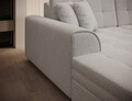 Coltar extensibil 6 locuri ELTAP, Vento, 359x165x78 cm, lemn/poliester, alb