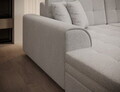 Coltar extensibil 6 locuri ELTAP, Vento, 359x165x78 cm, lemn/poliester, alb
