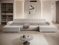 Coltar extensibil 6 locuri ELTAP, Vento, 359x165x78 cm, lemn/poliester, alb