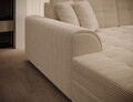 Coltar extensibil 6 locuri ELTAP, Vento, 359x165x78 cm, lemn/poliester, bej