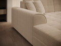 Coltar extensibil 6 locuri ELTAP, Vento, 359x165x78 cm, lemn/poliester, bej
