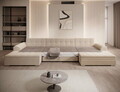Coltar extensibil 6 locuri ELTAP, Vento, 359x165x78 cm, lemn/poliester, bej