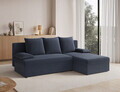 Coltar extensibil reversibil 3 locuri ELTAP, 06JAR, Gino, 201x143x90 cm, lemn/poliester, gri inchis