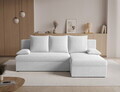 Coltar extensibil reversibil 3 locuri ELTAP, Gino, 201x143x90 cm, lemn/poliester, alb