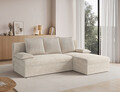 Coltar extensibil reversibil 3 locuri ELTAP, Gino, 201x143x90 cm, lemn/poliester, bej deschis